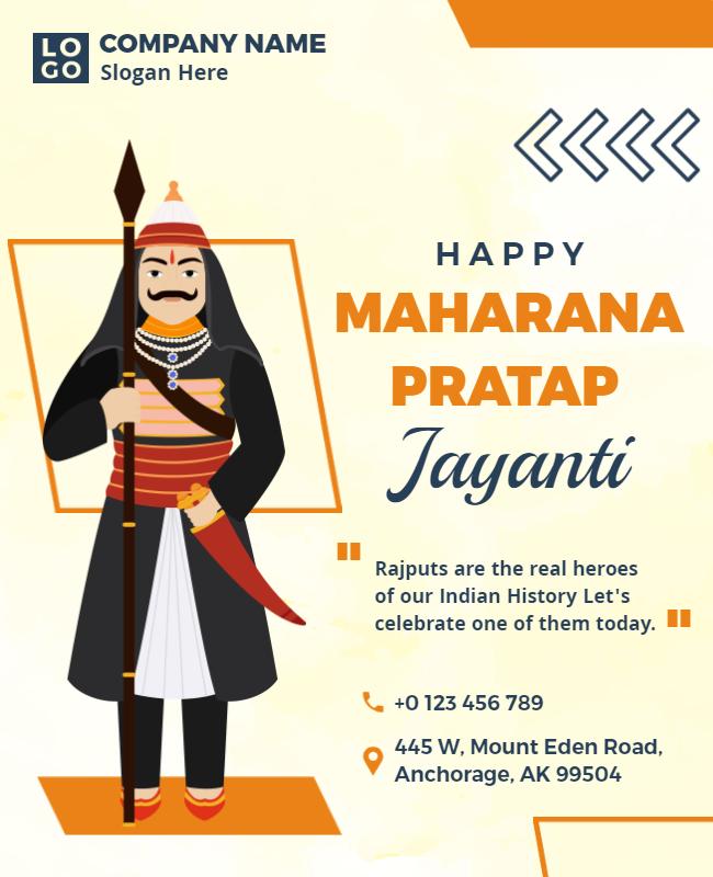 Maharana Pratap Jayanti Celebration Flyer Template