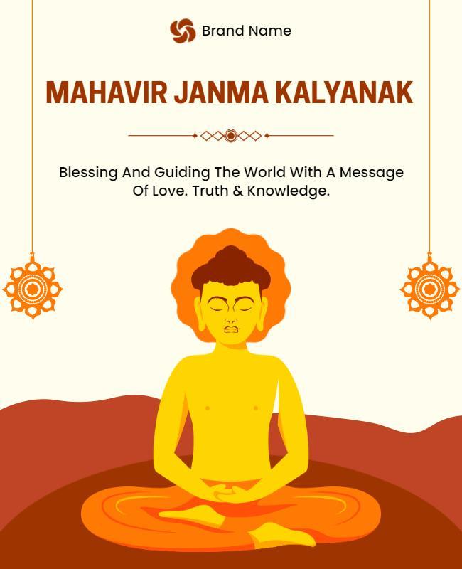 Mahavir Janma Kalyanak Celebration Flyer Template