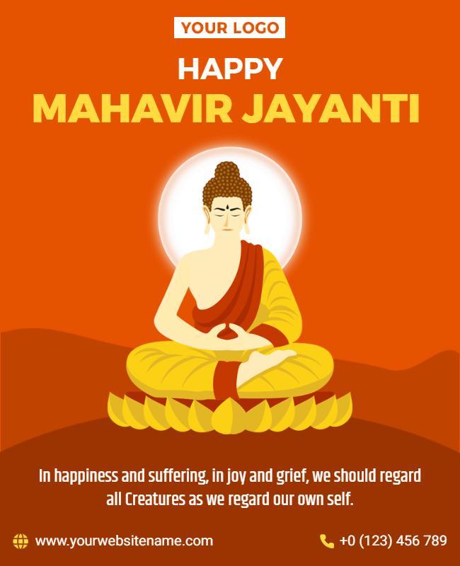 Mahavir Jayanti Celebration Event Flyer Template