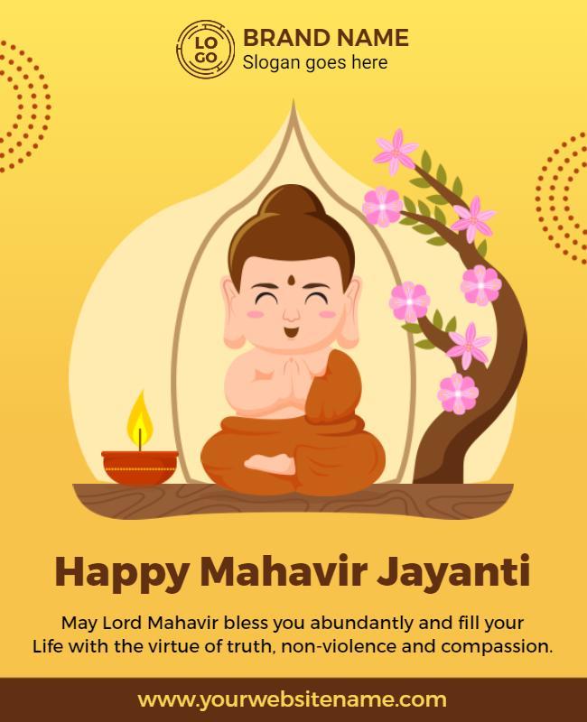 Mahavir Jayanti Celebration Festival Flyer Template