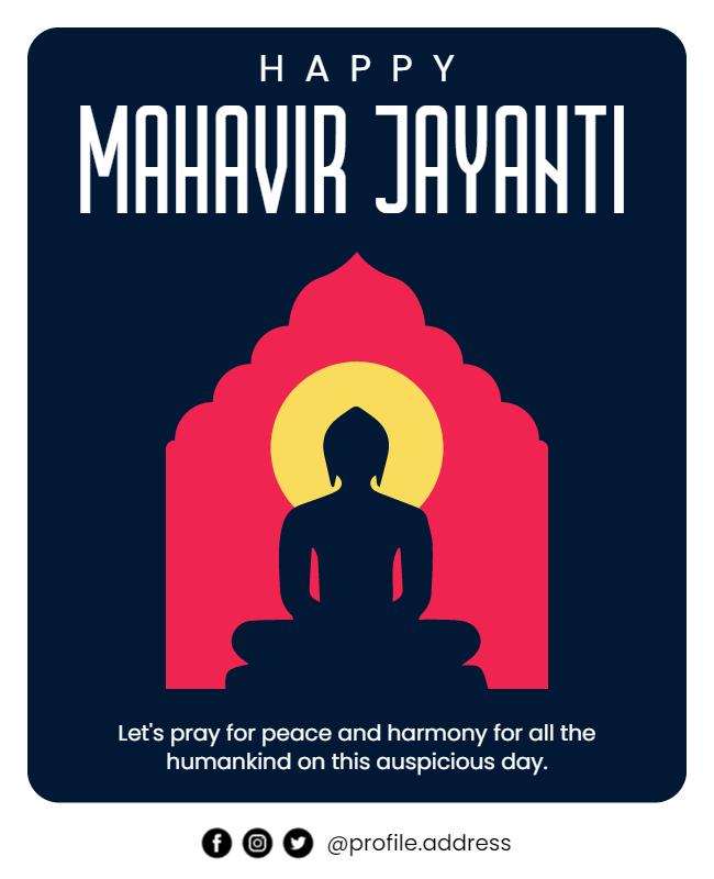 Mahavir Jayanti Celebration Flyer Template