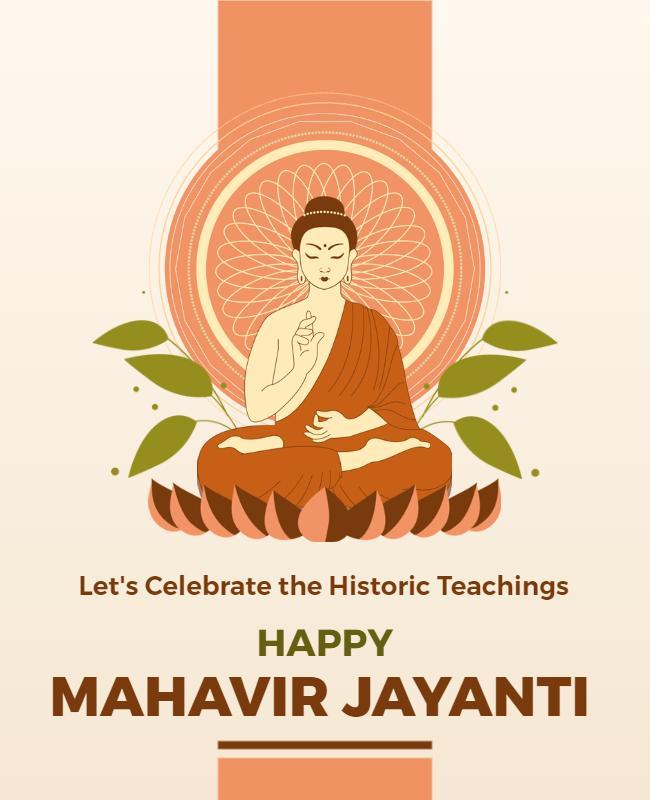 Mahavir Jayanti Celebration Flyer Template