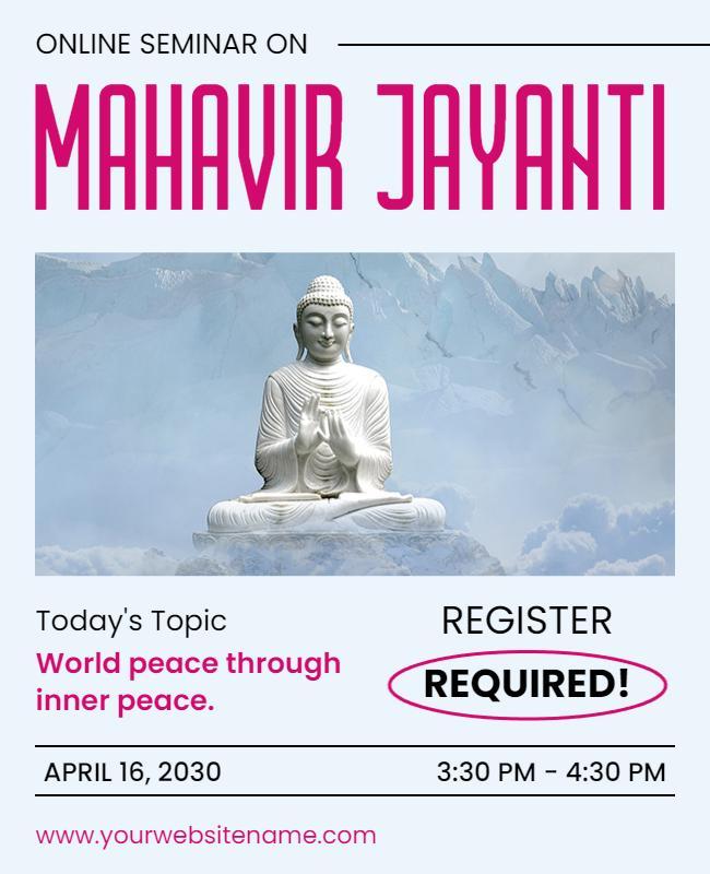 Mahavir Jayanti Online Seminar Flyer Template