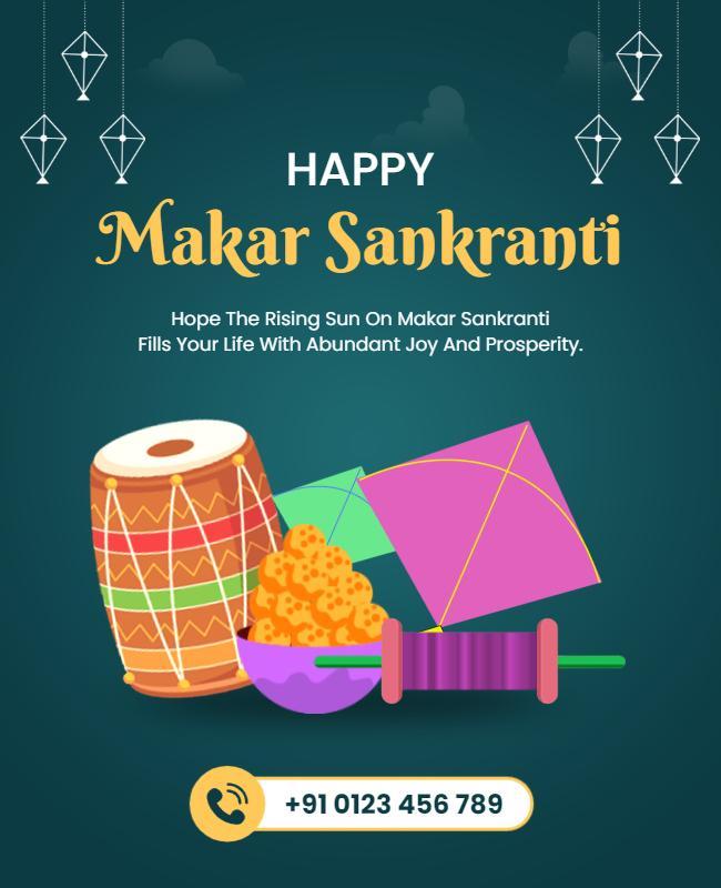 Makar Sankranti Festival Celebration Flyer Template