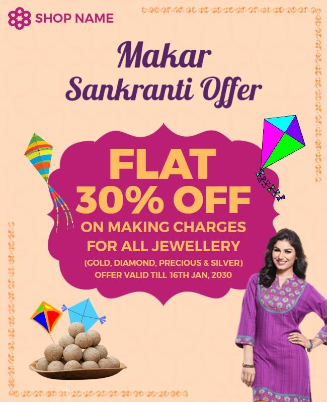 Makar Sankranti Jewellery Discount Flyer Template