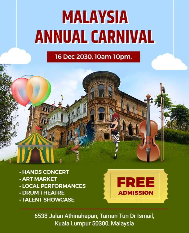 Malaysia Annual Carnival Event Flyer Template