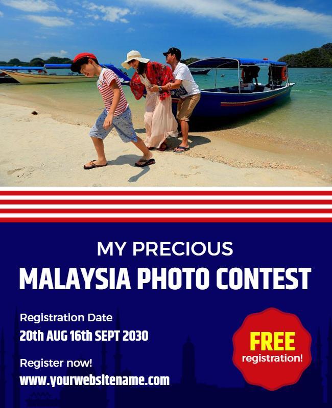 Malaysia Beach Photo Contest Flyer Template