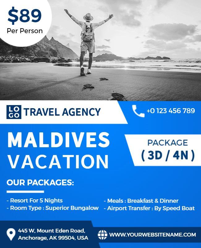 Maldives Island Travel Package Flyer Template