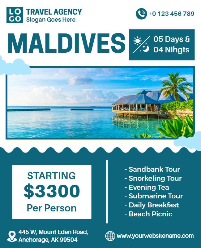 Maldives Travel Package Promotion Flyer Template