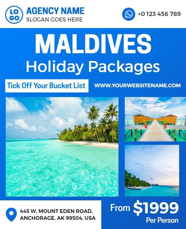 Maldives Tropical Holiday Packages Flyer Template