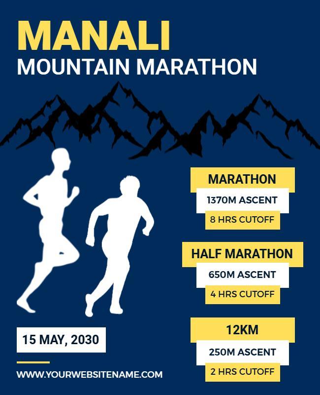 Manali Mountain Marathon Event Flyers Template