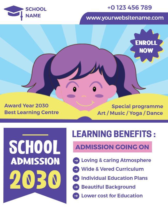 Manz and White School Admission Education Flyer Template