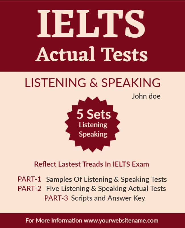 Maroon Ielts Actual Tests Poster Template