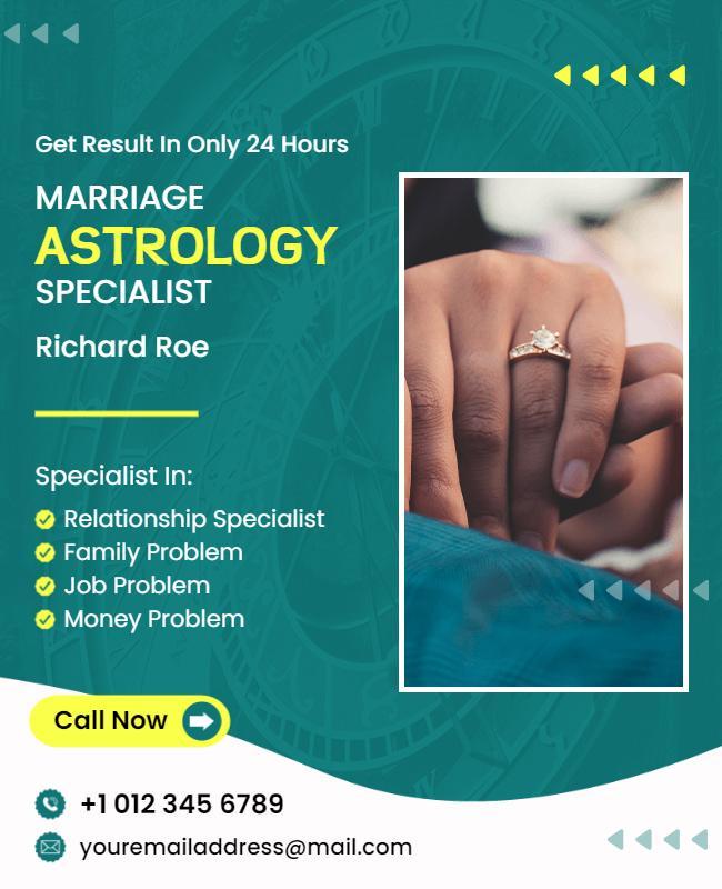 Marriage Astrology Services Flyer Template