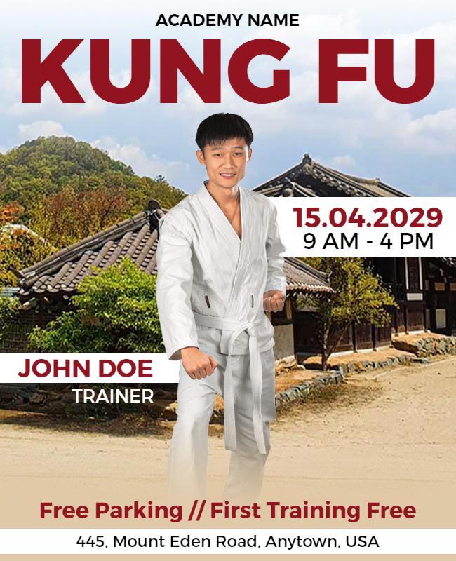 Martial Arts Kung Fu Training Flyer Template