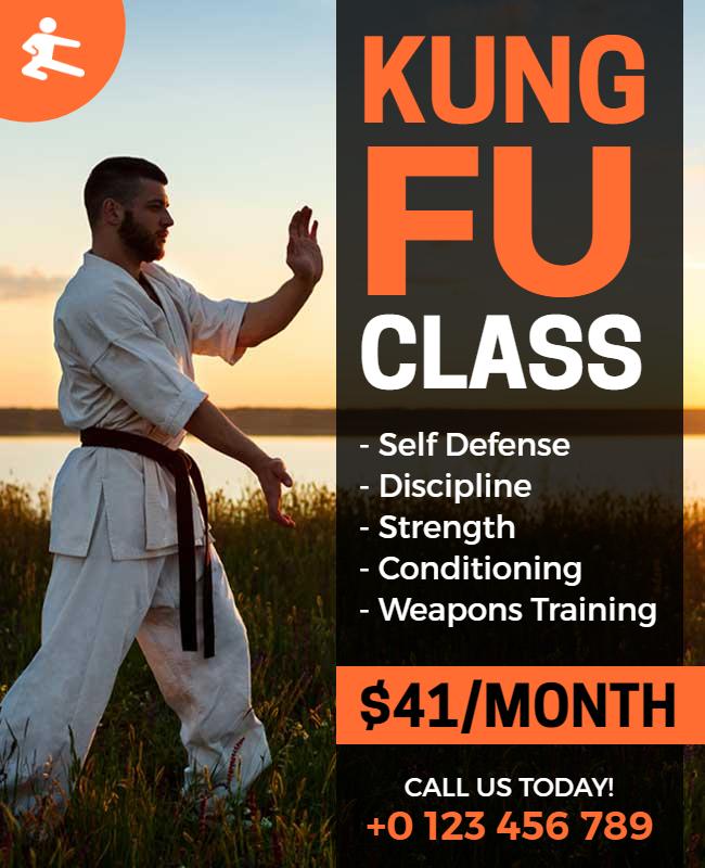 Martial Arts Kung Fu Training Flyer Template