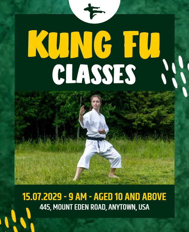 Martial Arts Kung Fu Training Flyer Template