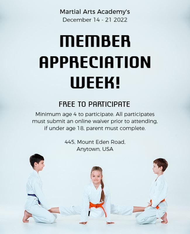 Martial Arts Member Appreciation Week Flyer Template