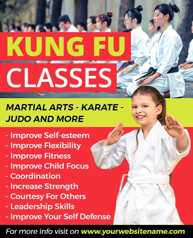 Martial Arts Training Class Promotion Flyer Template