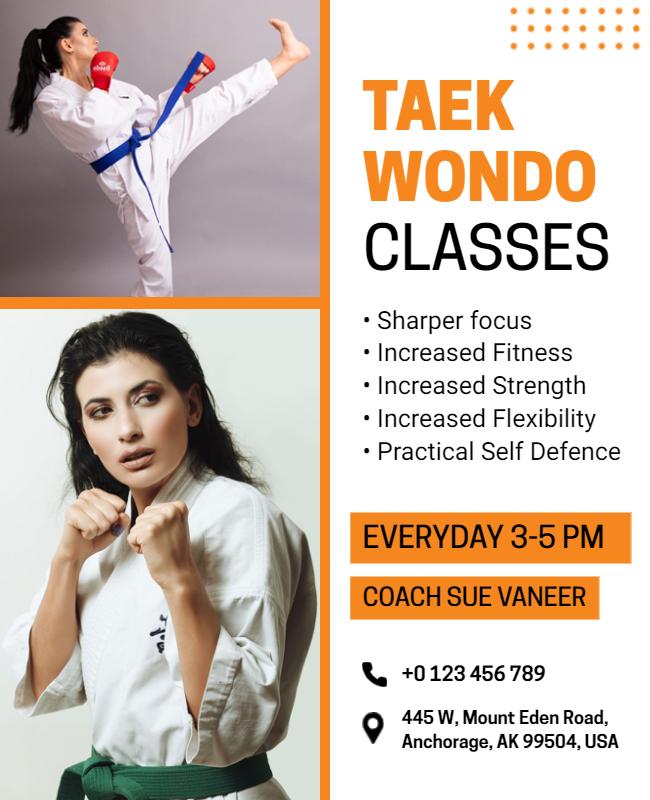 Martial Arts Training Classes Flyer Template