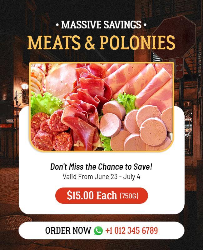 Massive Savings Meat Sale Flyer Template