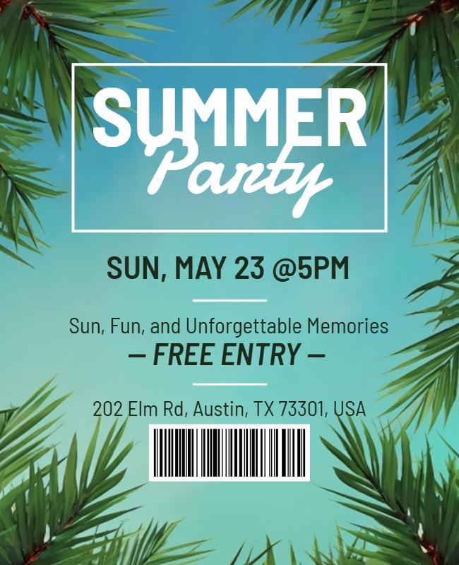 May Summer Gathering Announcement Barcode Flyer Template