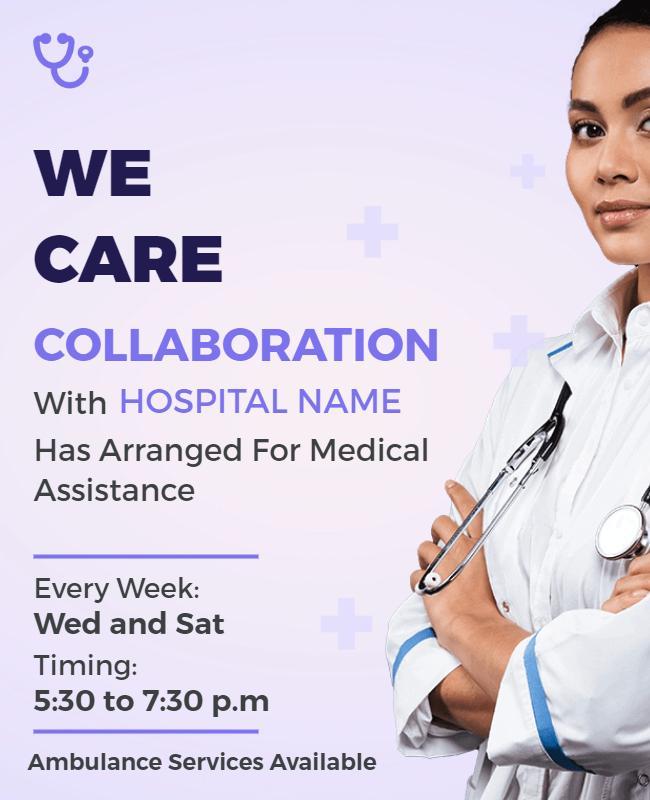 Medical Assistance Hospital Collaboration Flyer Template