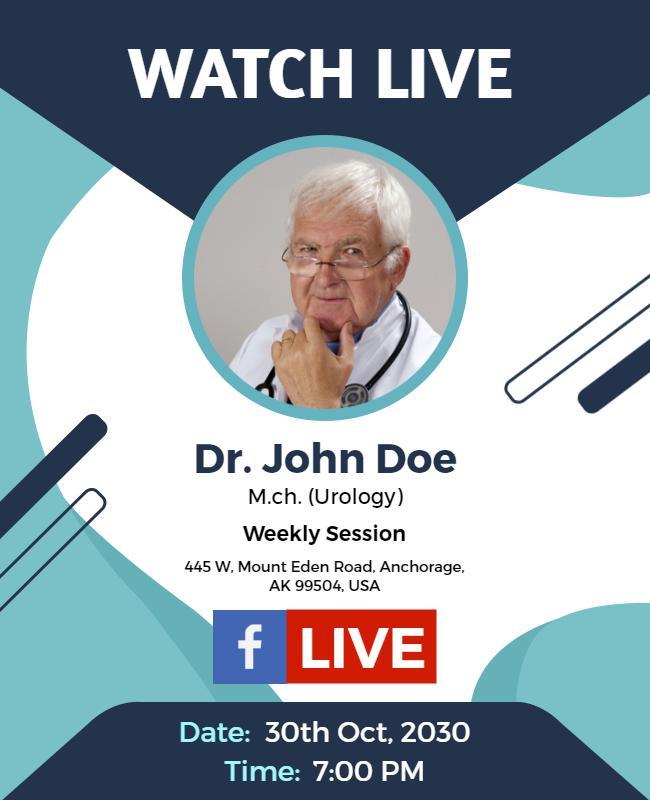 Medical Live Session Announcement Flyer Template