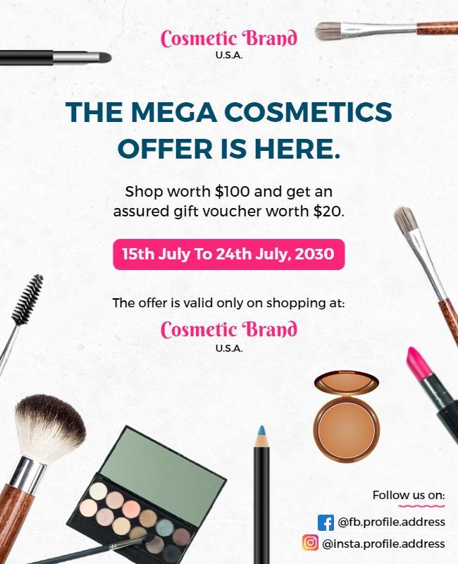 Mega Cosmetics Brand Promotion Flyer Template