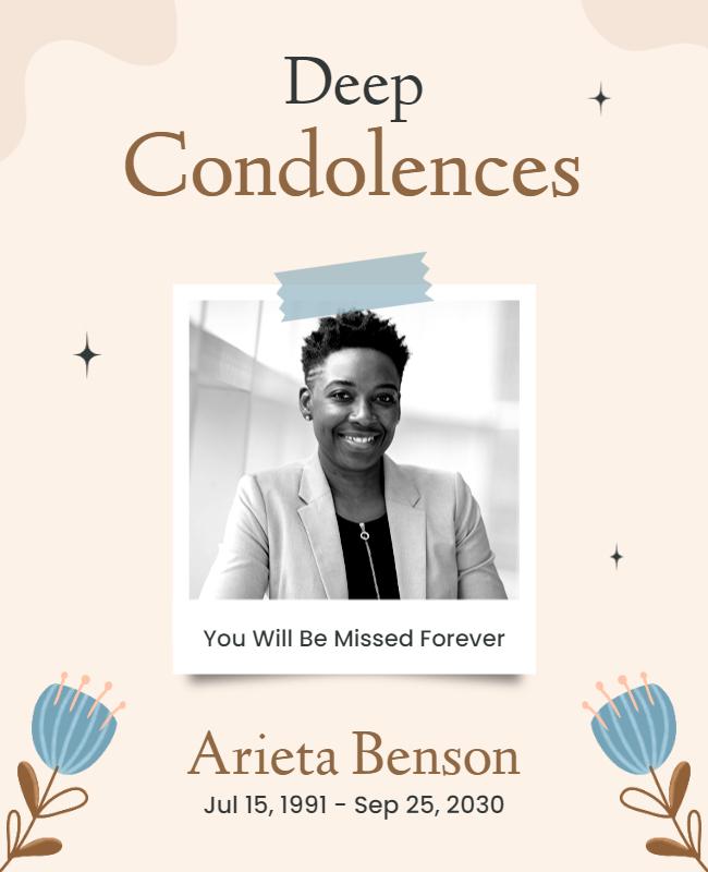 Memorial and Condolence Tribute Flyer Template