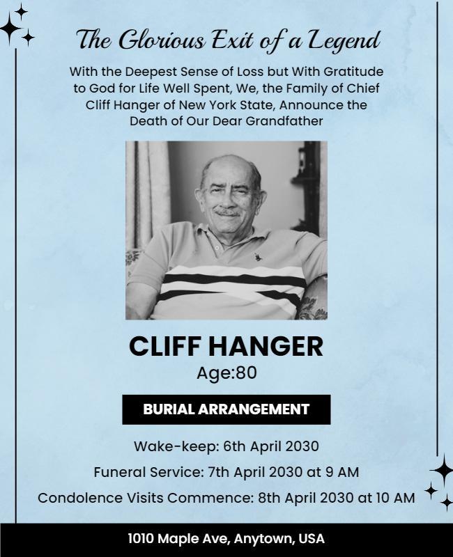 Memorial Service Announcement Flyer Template