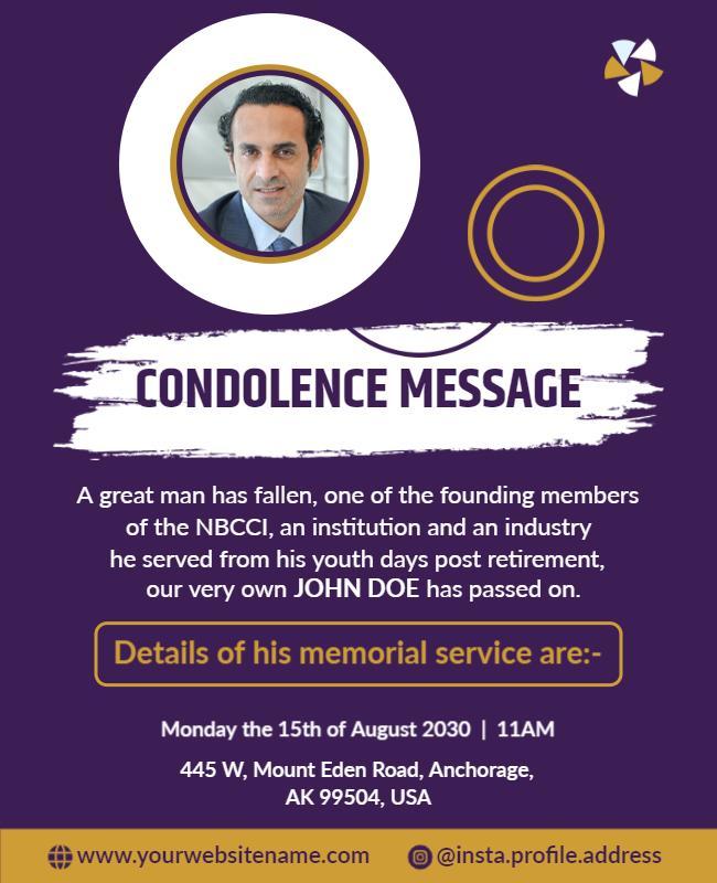 Memorial Service Announcement Flyer Template