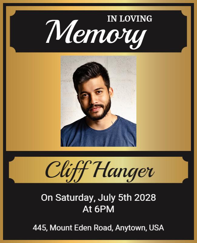 Memorial Service Invitation Flyer Template