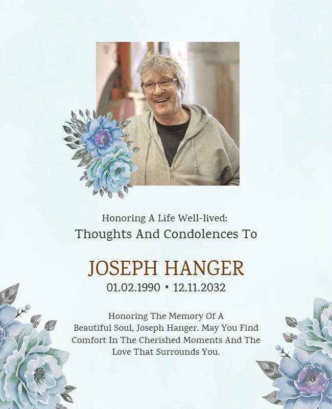 Memorial Tribute Celebration Of Life Flyer Template