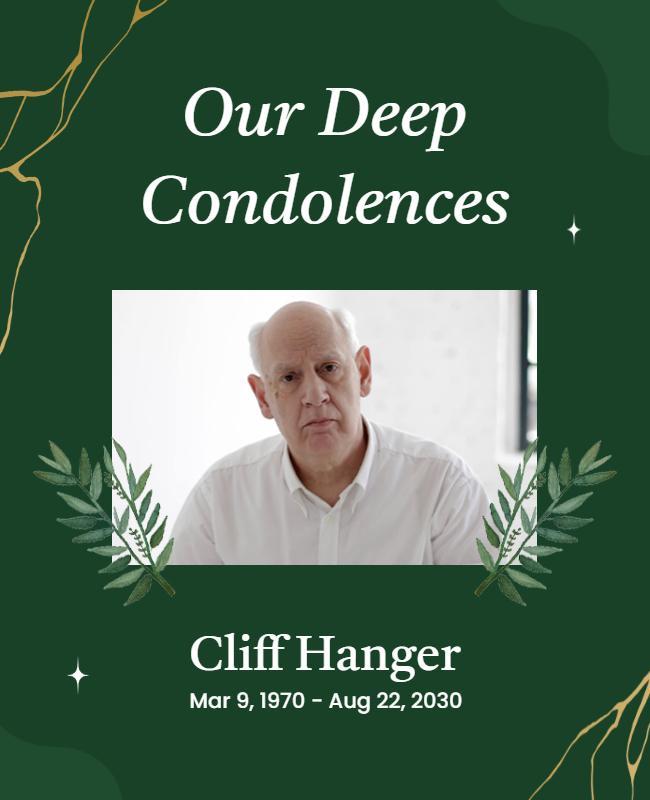 Memorial Tribute Condolence Flyer Template