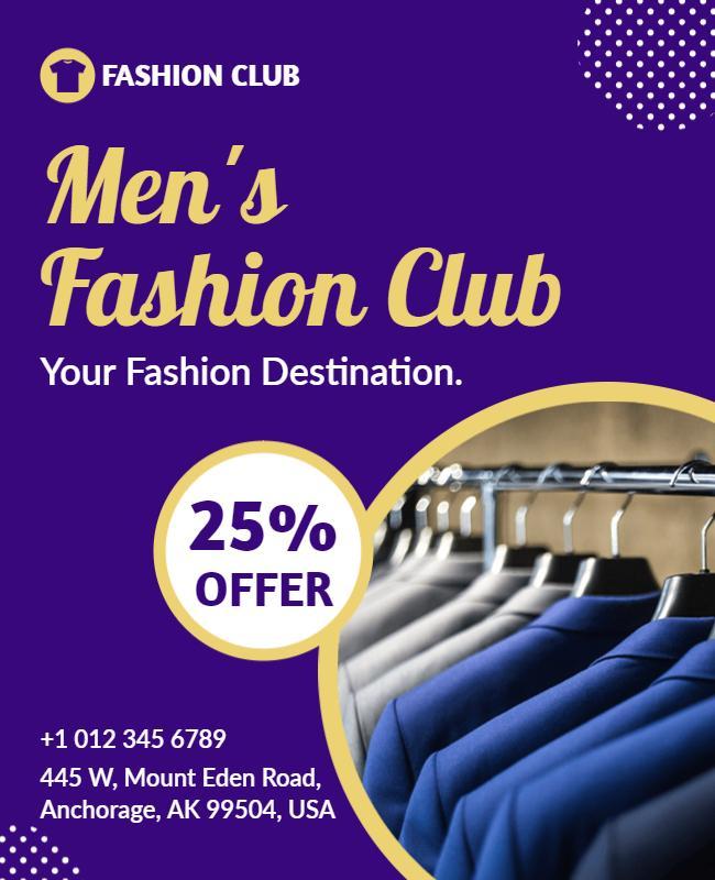 Mens Fashion Club Promotional Flyer Template