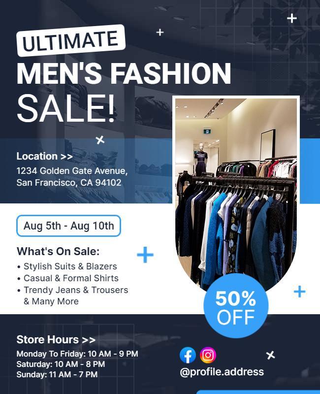 Mens Fashion Sale Event Flyer Template