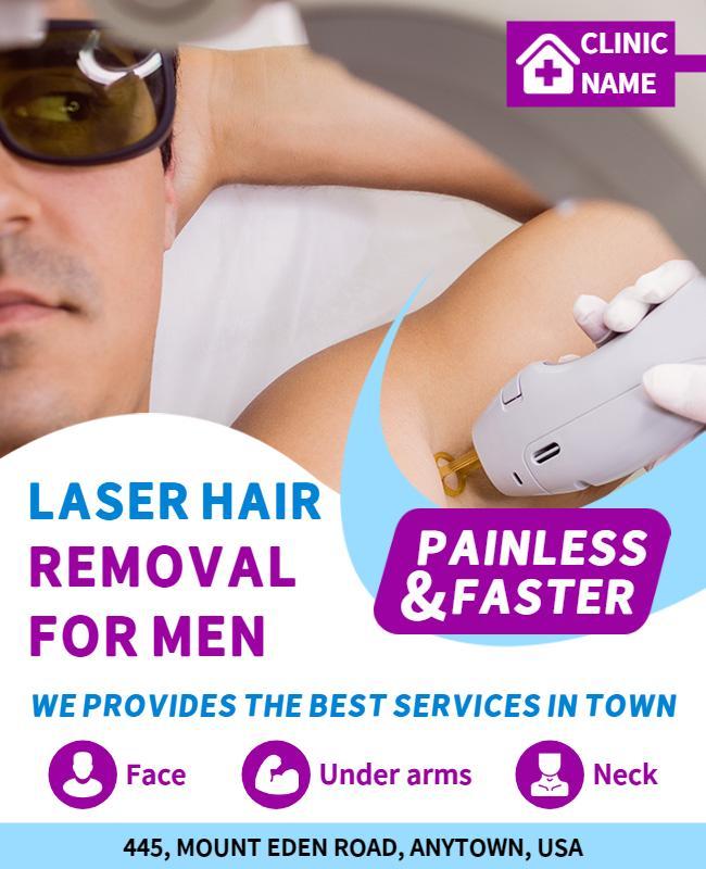 Mens Laser Hair Removal Service Flyer Template