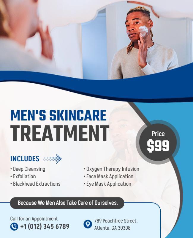 Mens Skincare Treatment Promotion Flyer Template