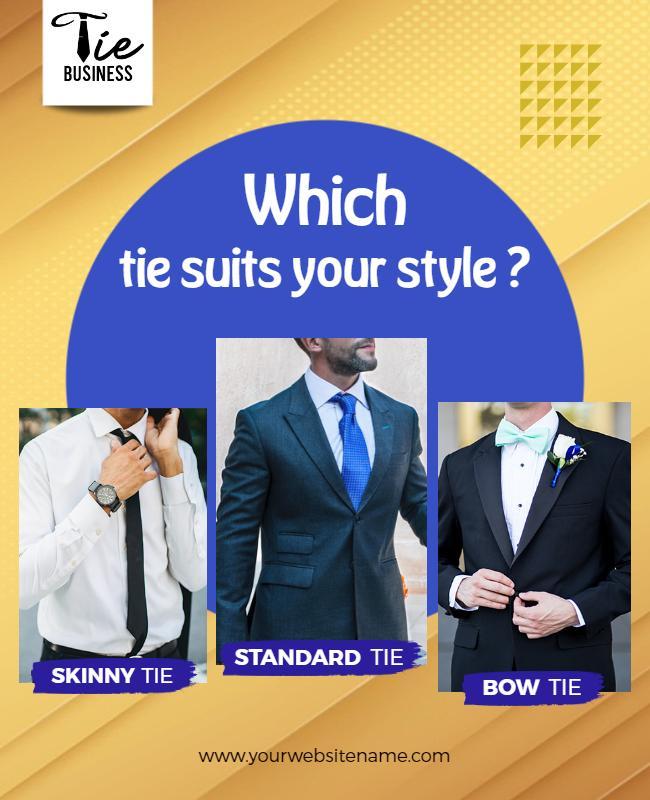 Mens Tie Style Guide Promotional Flyer Template