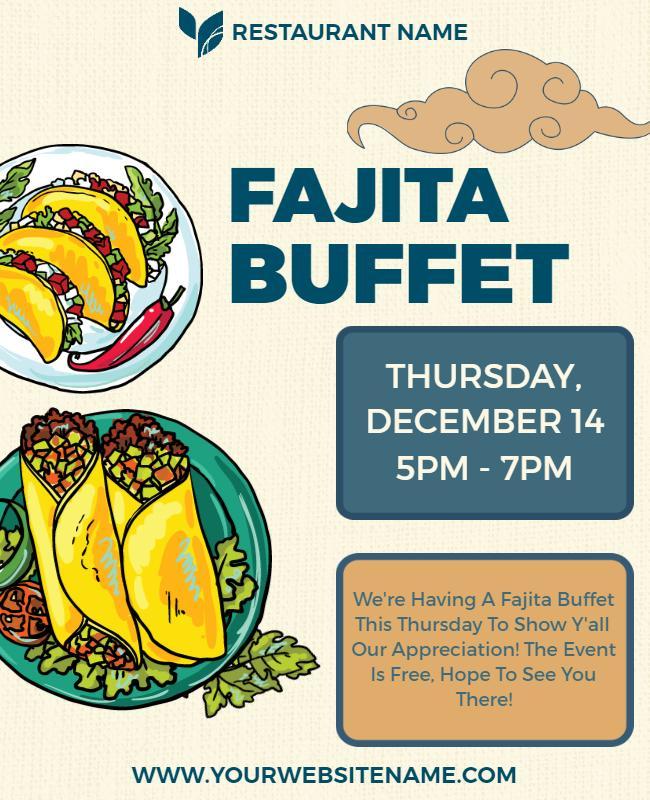 Mexican Fajita Buffet Event Flyer Template