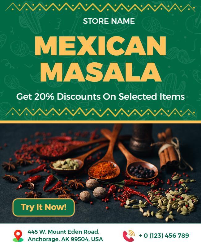 Mexican Masala Spice Sale Flyer Template