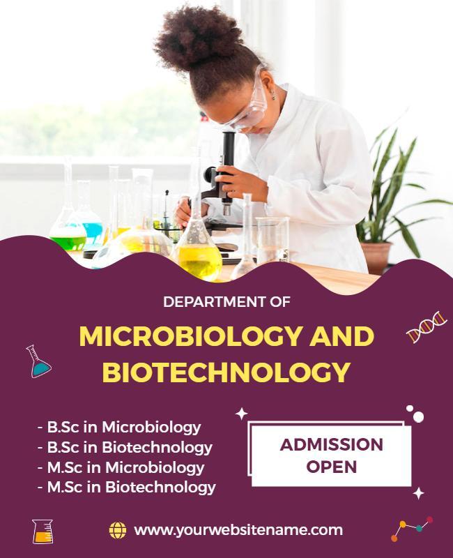 Microbiology and Biotechnology Admission Flyer Template