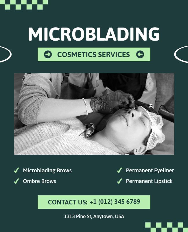 Microblading and Cosmetic Services Flyer Template