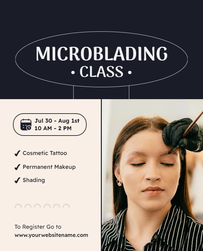 Microblading Class Cosmetic Tattooing Flyer Template