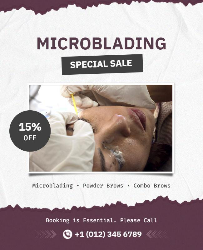 Microblading Special Sale Promotion Flyer Template