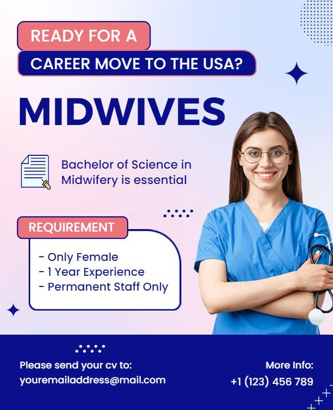 Midwife Recruitment Career Move Flyer Template