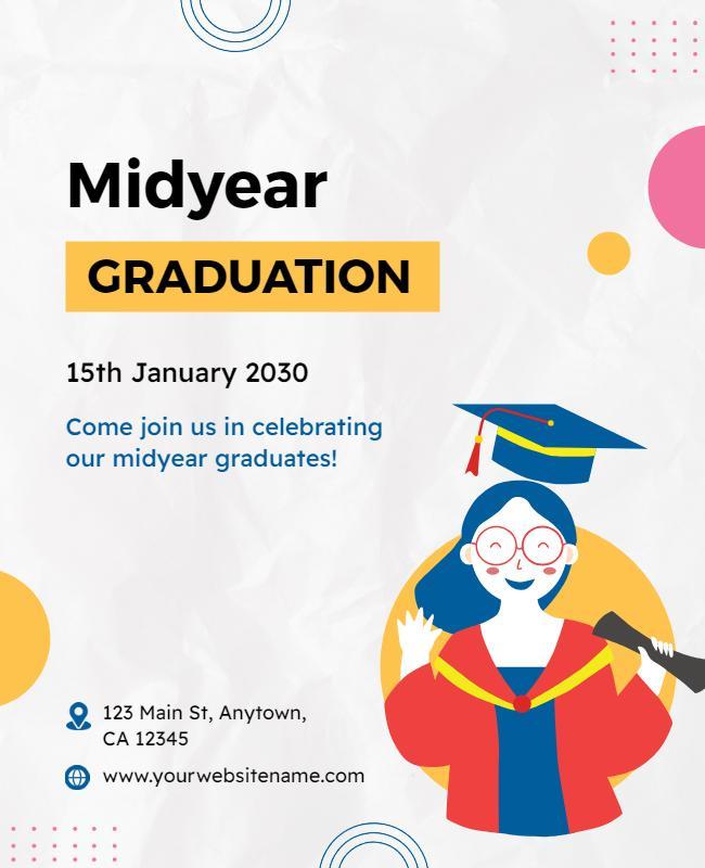 Midyear Graduation Celebration Event Flyer Template