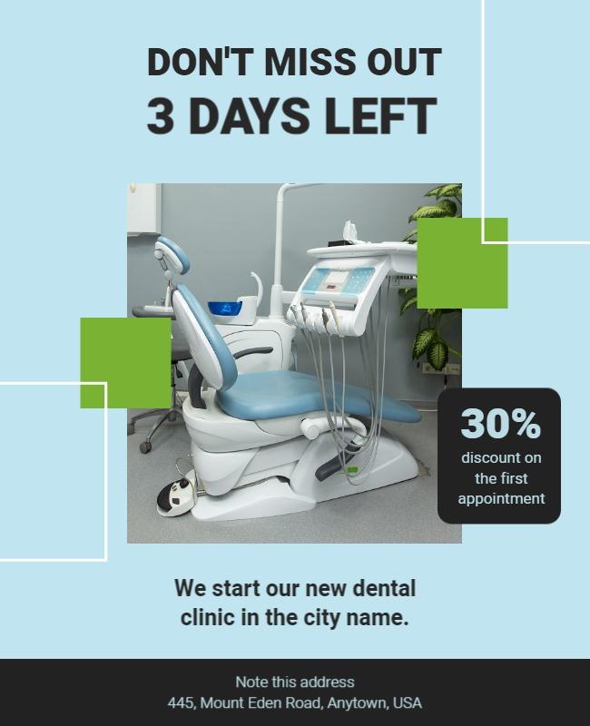 Minimalist Dental Clinic Coming Soon Poster Template