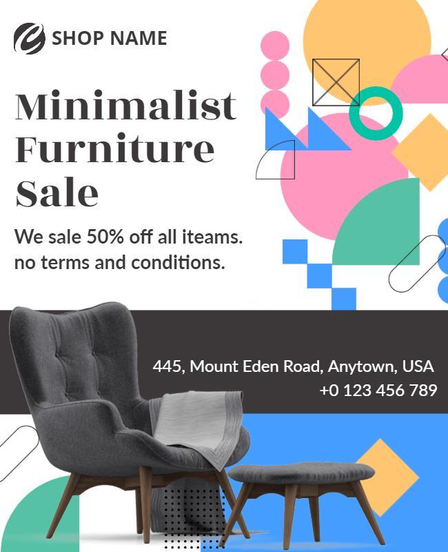 Minimalist Furniture Sale Promotional Flyer Template